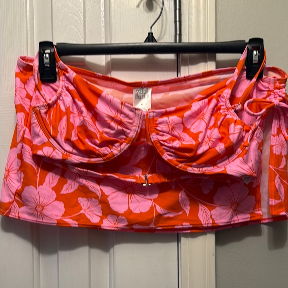 Wild Fable Pink Floral Bikini Top and bottom size medium bottom and Large top